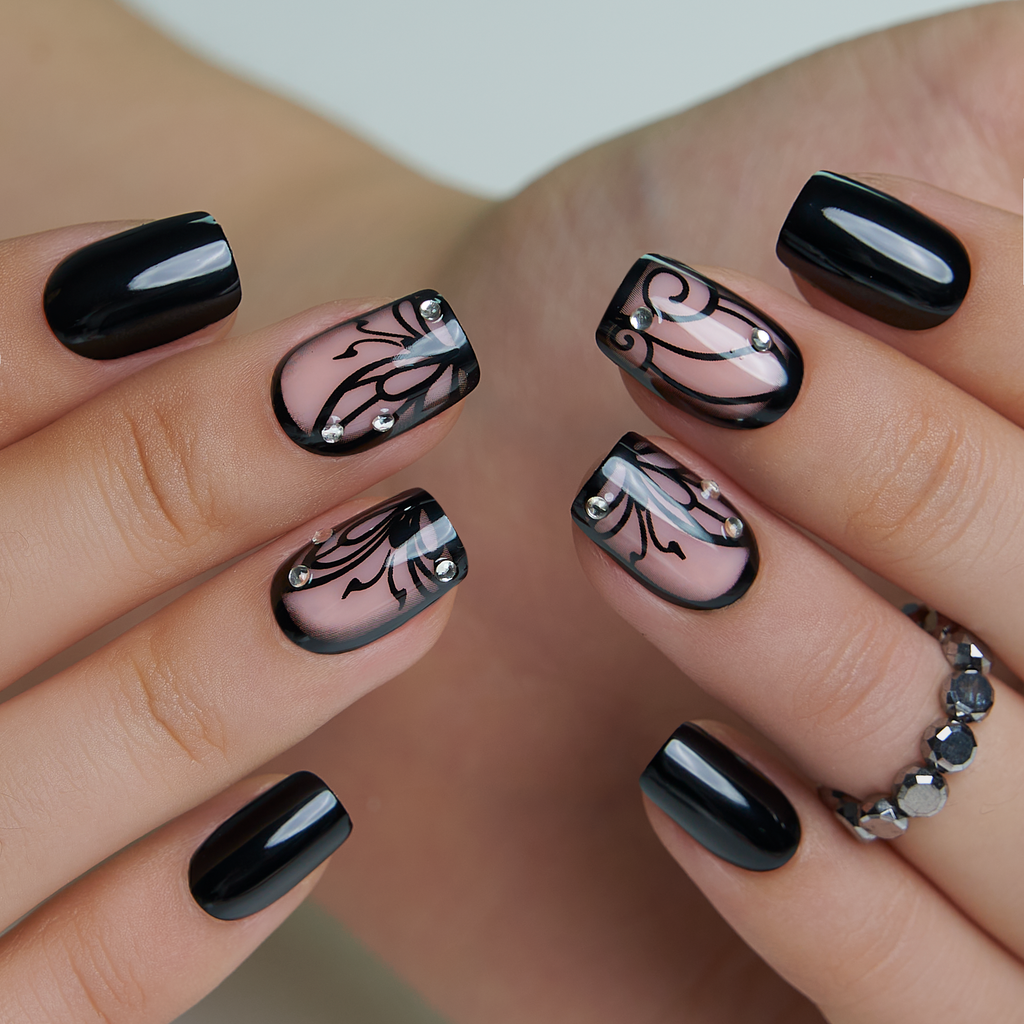 Chic Noir Wings – S Squoval
