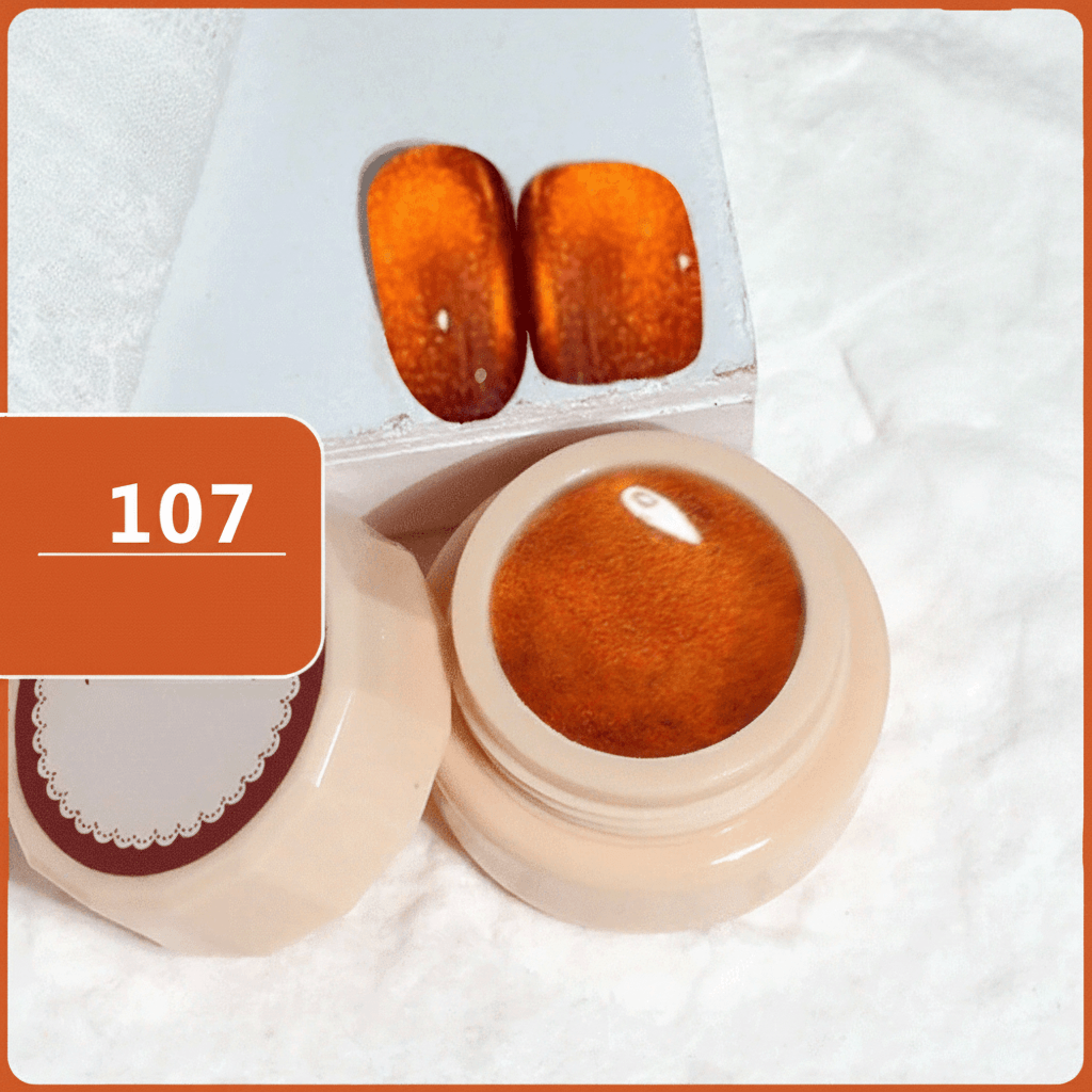 Amber Orange Cat Eye Gel Polish Shade 107