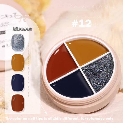 4-Color Solid Gel Nail Polish Set 12