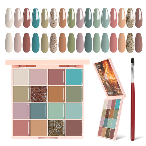 16-Color Solid Nail Gel Palette CL05