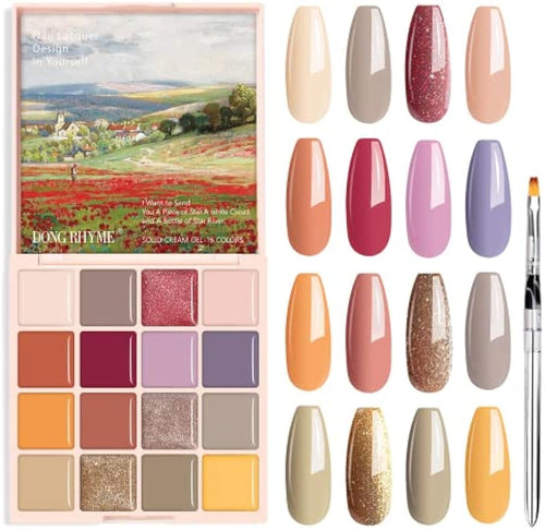 16-Color Solid Nail Gel Palette