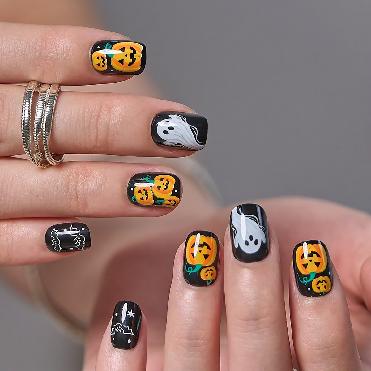 Ghost Grove Halloween Press On Nails – Extra Short Squoval