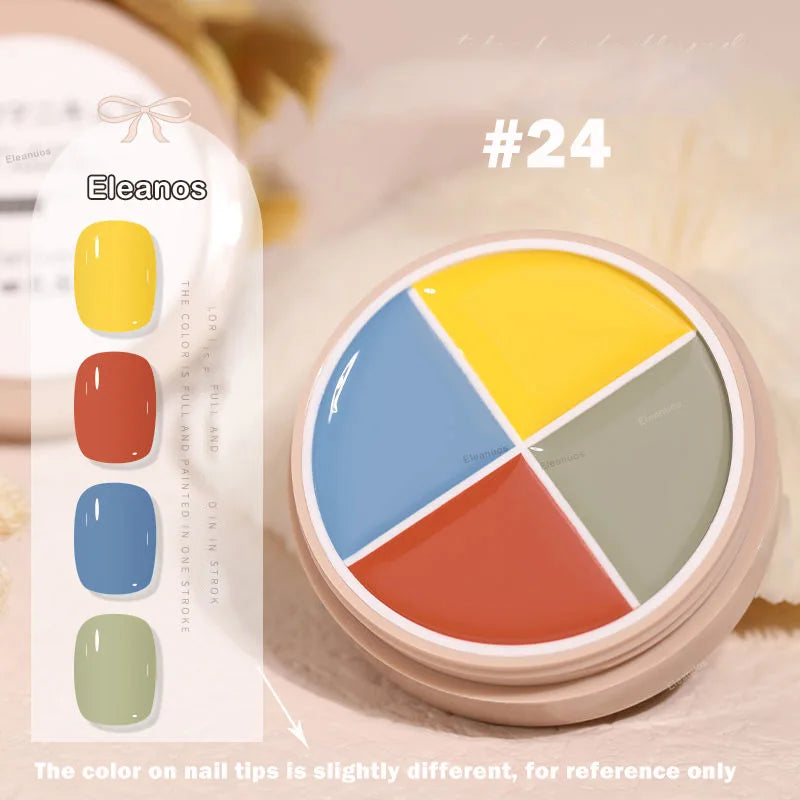 4-Color Solid Gel Nail Polish Set 24