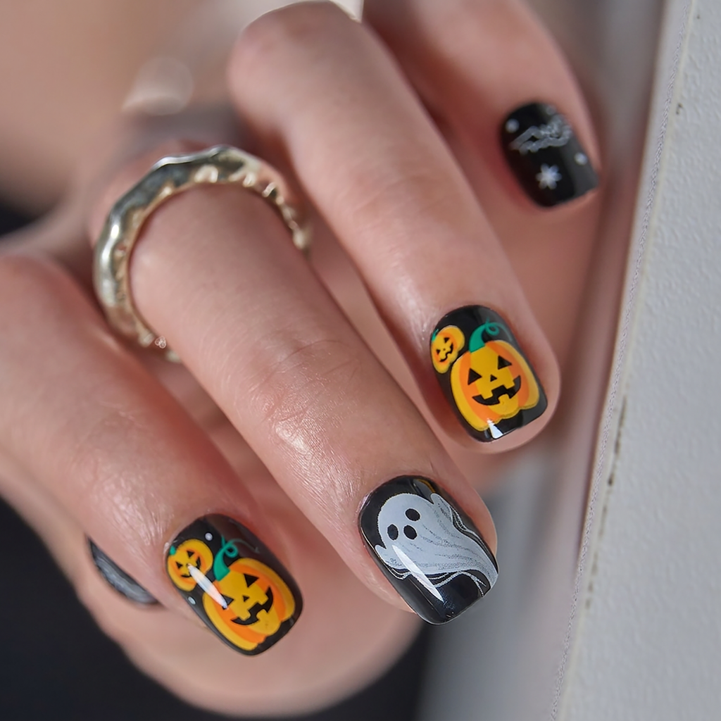 Ghost Grove Halloween Press On Nails – Extra Short Squoval
