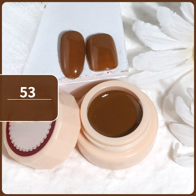 Dark Chocolate Brown Solid Gel Nail Polish 53