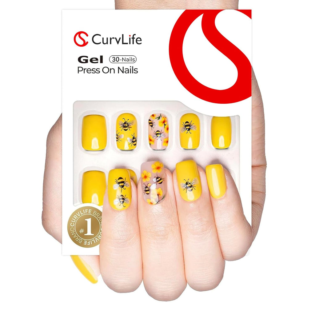 Sunny Bee Nails  –  M Squoval