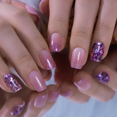 Blush Glitter – S Squoval