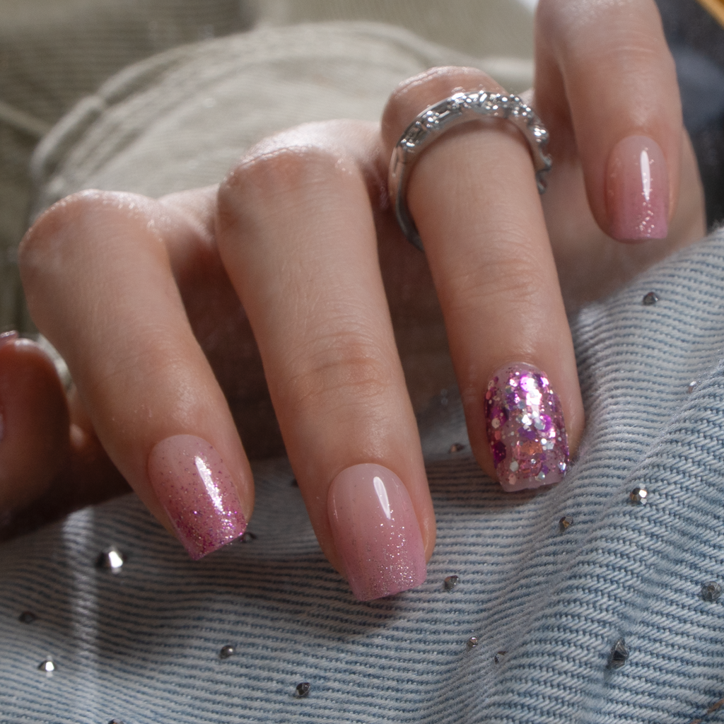 Blush Glitter – S Squoval
