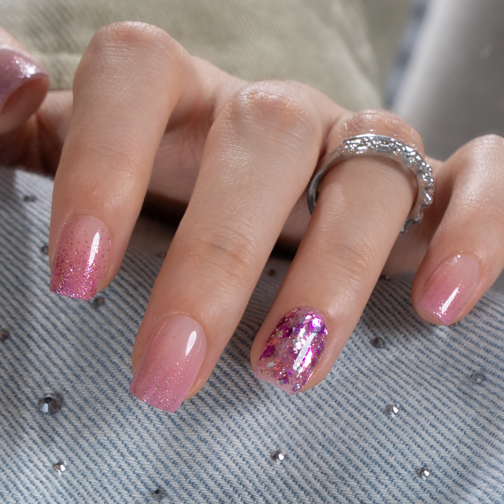 Blush Glitter – S Squoval