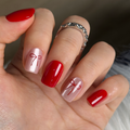 Ribbon Red Charm – S Squoval