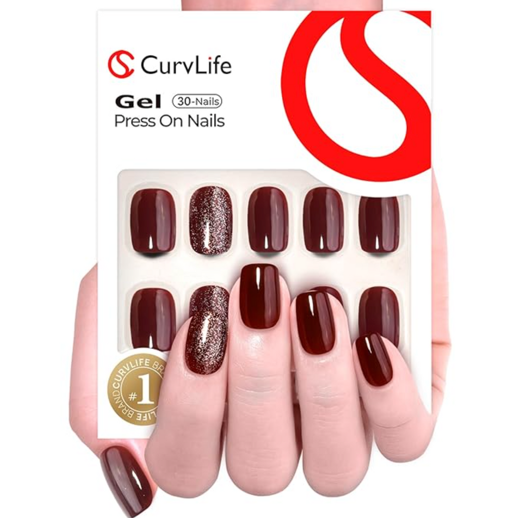 Burgundy Bling – S Squoval