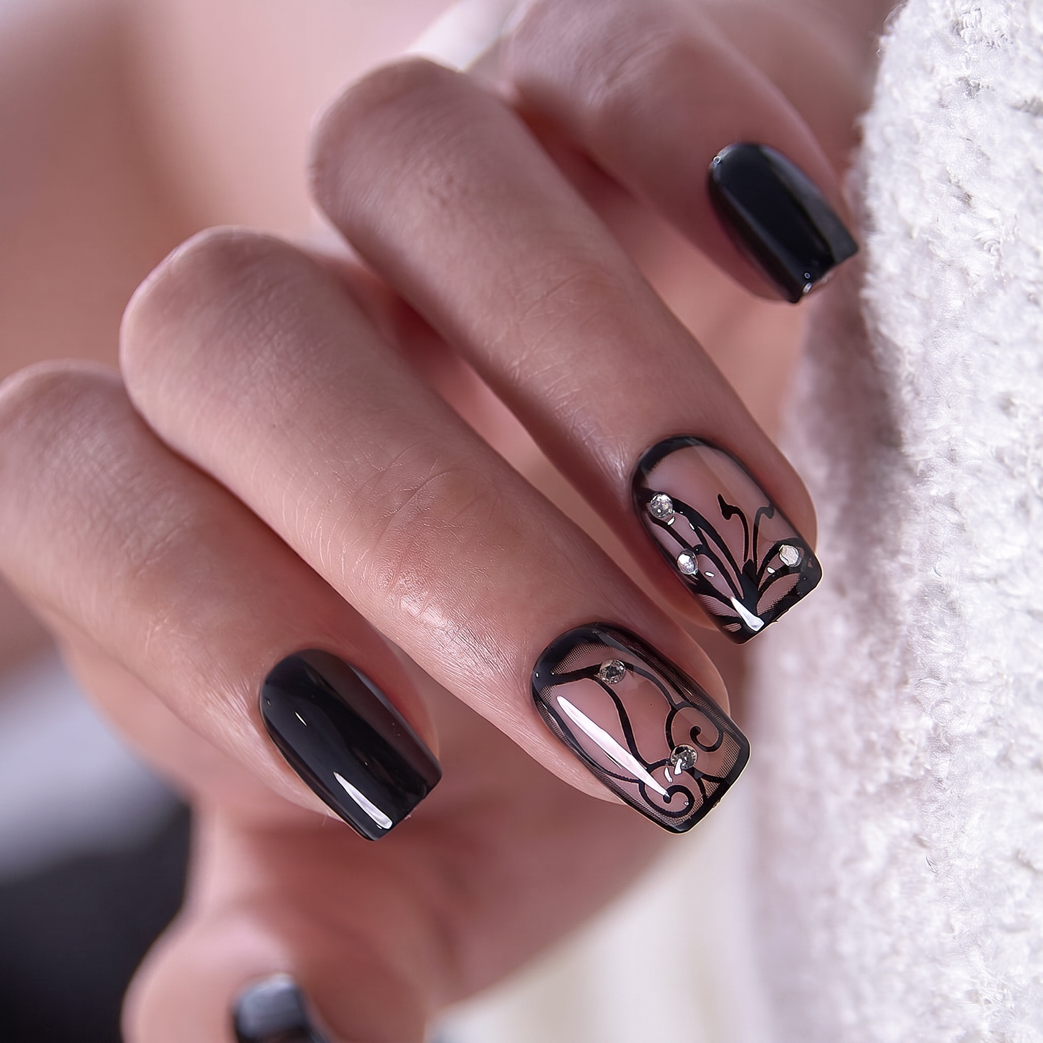 Chic Noir Wings – S Squoval