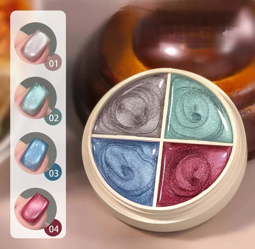 4-Color Pearl Solid Gel Nail Polish Set D-02